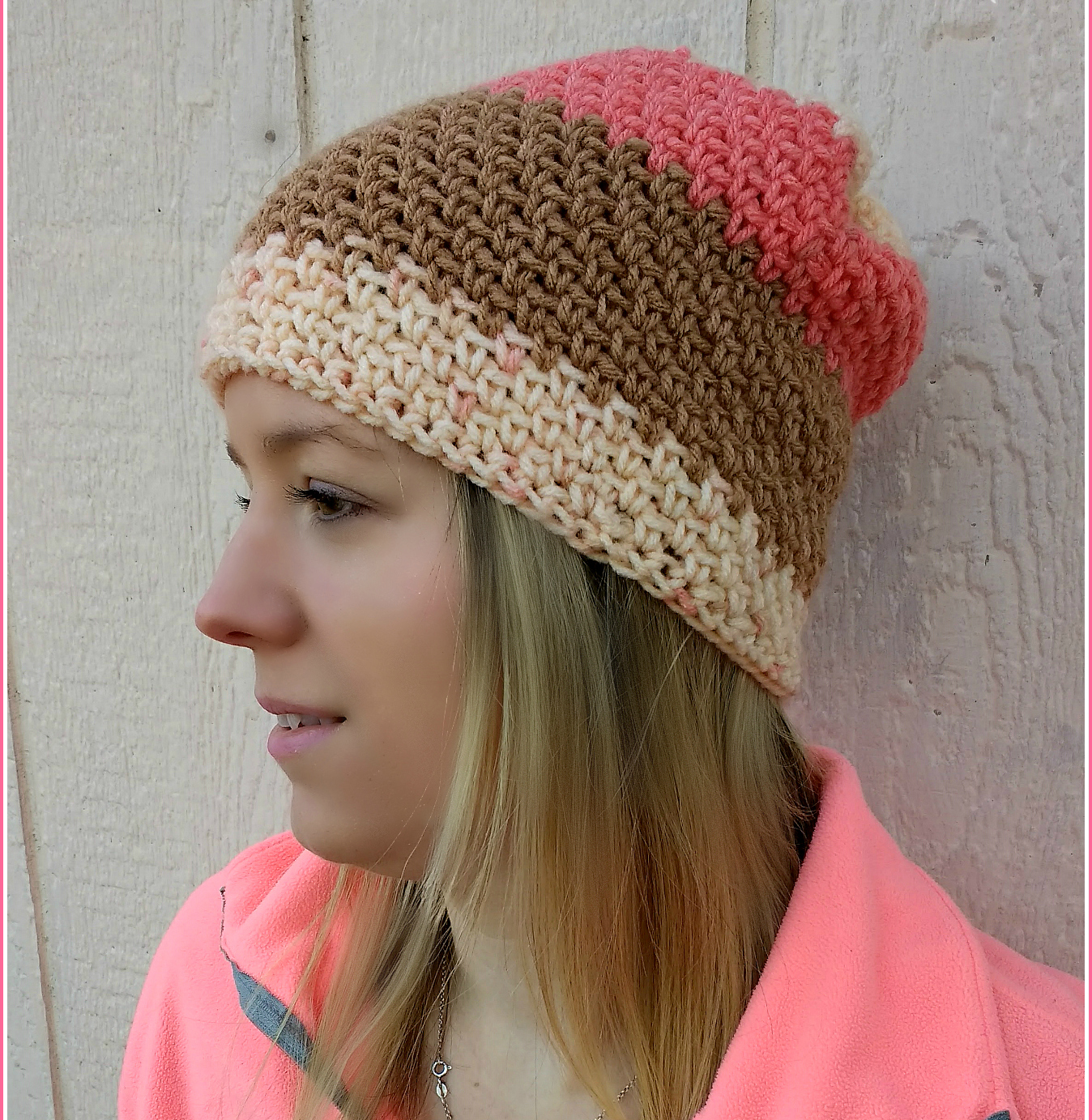 sunrise slouch crochet beanie pattern