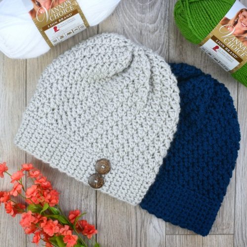 alabaster slouch crochet beanie