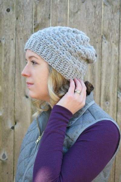 blossom crochet beanie