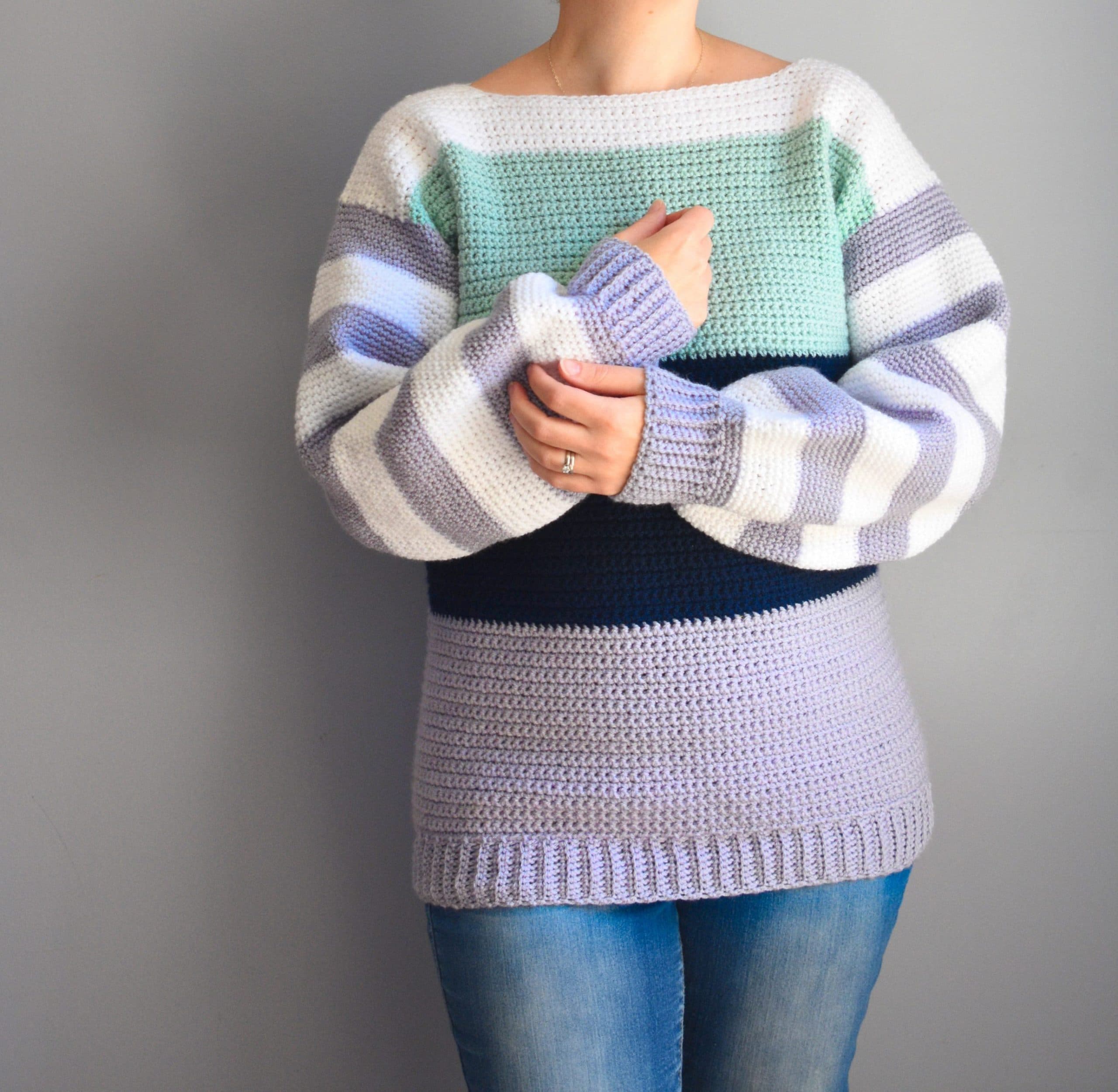 Comfy Crochet Colorblock Sweater Pattern