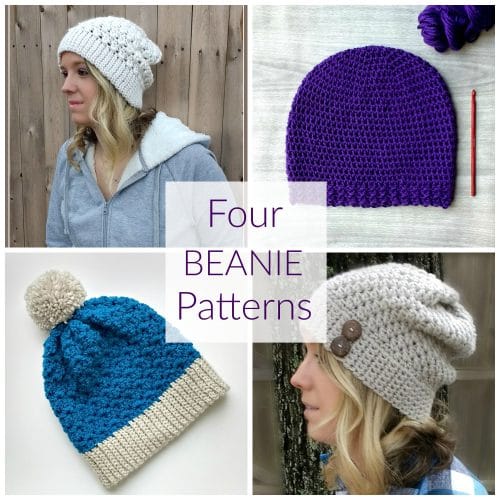 Four Beanie Patterns - Every Girl Slouch, Primrose Beanie, Alabaster Slouch, Back to Basics Beanie