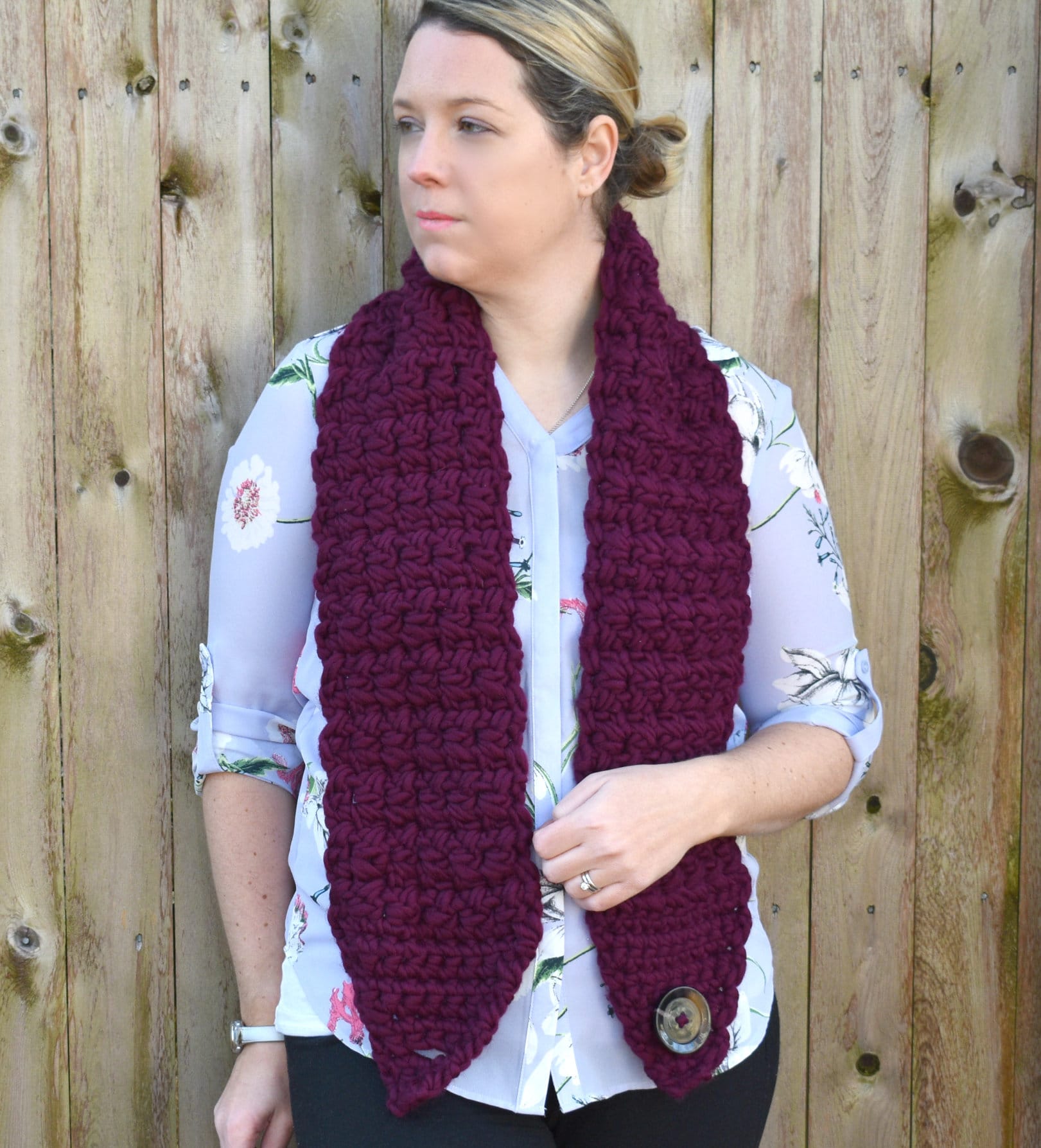 The Crossway Button Scarf - Crochet Pattern Only! - Image 2