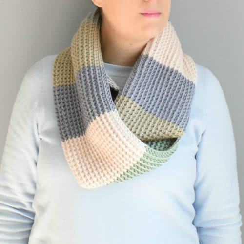 Tunisian Crochet Colorblock Scarf - PATTERN ONLY!