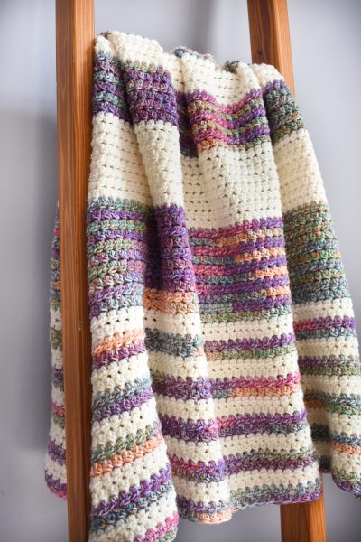 sunset stripes crochet blanket